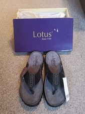 Next, Lotus black leather mens toe-post flip flop comfort sandals sz 7