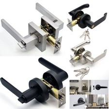 Entry Door Lever with Key Exterior Door Lock Handle Security Front Door Bedroom