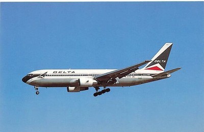 alte AK Delta Airlines Boeing 767-232 Flugzeug ungelaufen Ansichtskarte G3740h