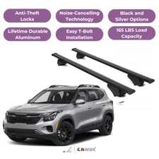 ERKUL Roof Rack Cross Bars for KIA Seltos 2021-2026 for Raised Rails - Black