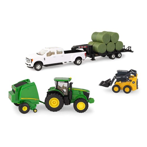 TOMY John Deere 1:32 Scale Round Bale Haying Set LP68841