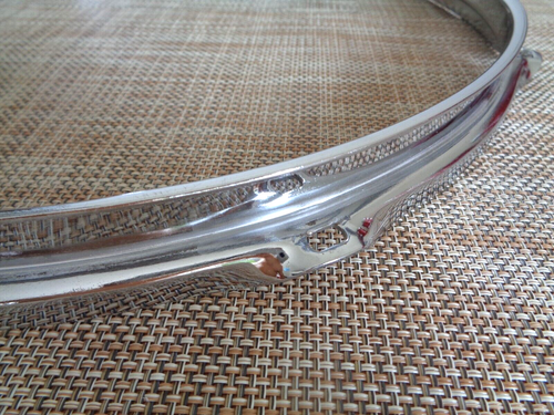 1990s VINTAGE REMO MASTER TOUCH USA 2 14" SNARE DRUM RIMS PAIR 8 HOLE USA MADE - Picture 10 of 16