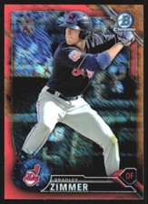 2016 Bowman Chrome Prospects Bradley Zimmer Orange Shimmer Refractors BCP214  1T