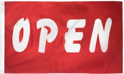 Open Flag 3x5ft We're Open Open Sign Welcome Open Red White Now Open Flag Banner