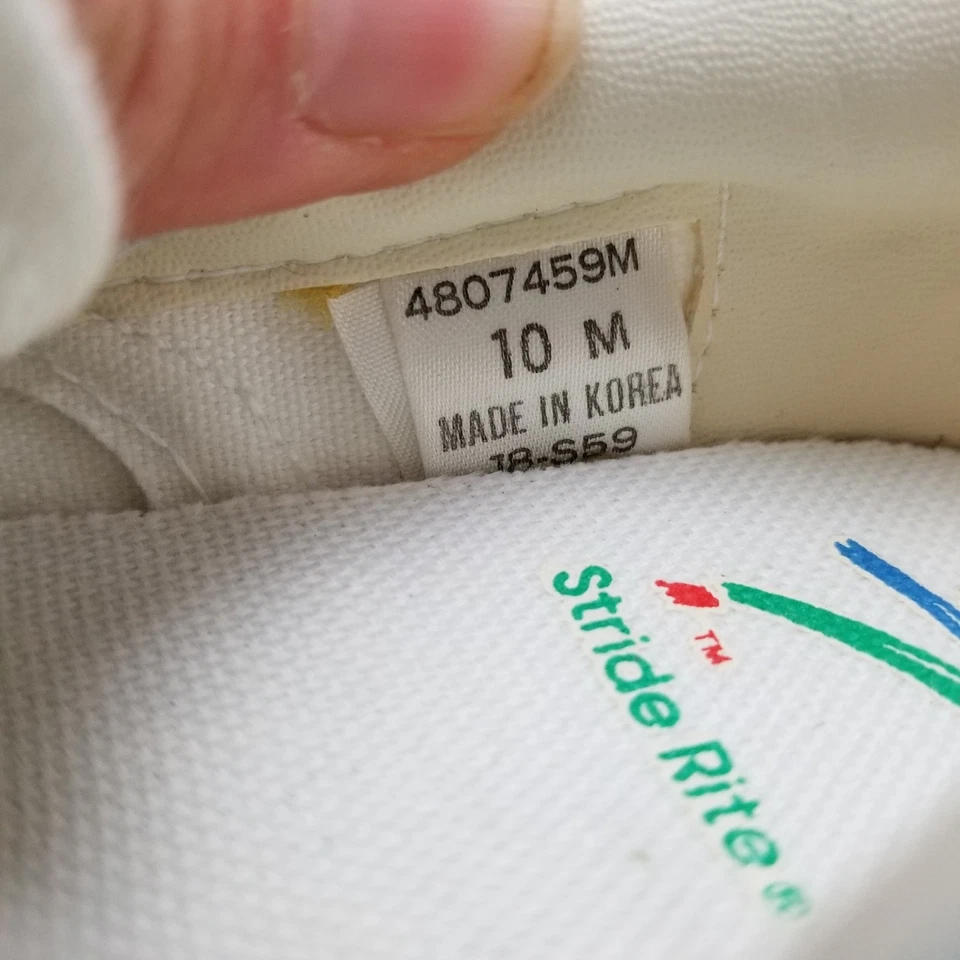 VINTAGE STRIDE RITE White Canvas Slip On Shoes Children's Toddler Size 10 Medium - Изображение 4 из 4