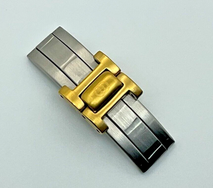 BOUCLE DE DÉPLOIEMENT DE MONTRE GUCCI ORIGINALE 12 MM AVEC MAILLONS POUR BRACELET JAUNE 9200 L