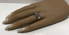 Vintage 925 Sterling Silver MOP & Blue Stone Ring Sz 6.75