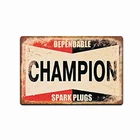 Champion Spark Plugs Vintage Look Aluminum Tin Sign  Retro Style Man Cave Garage
