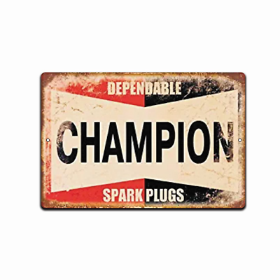 CHAMPION SPARK PLUGS ビンテージ看板 Champion Spark Plugs Vintage Look Aluminum Tin Sign Retro Style