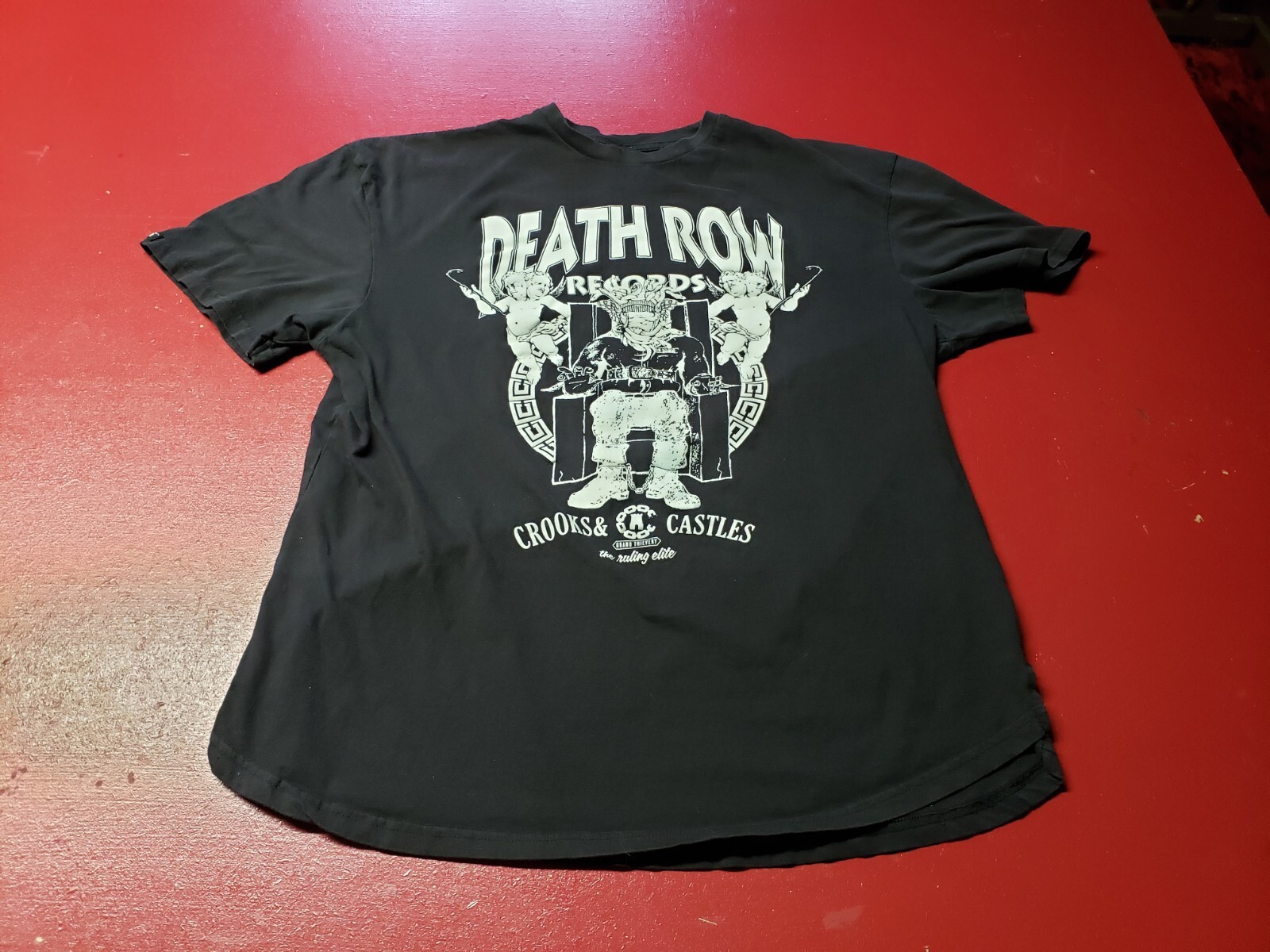 FILA Truffatori e castelli. T shirt donna Death Row Record nera XL 100% cotone