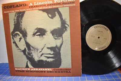 Charlton Heston Abravanel Utah Copland: A Lincoln Portrait LP Vanguard ST
