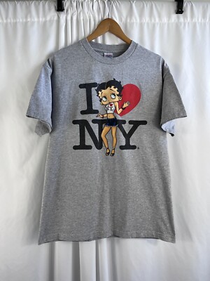 Vintage Betty Boop I Love NY Shirt Mens Large New York City AAA 
