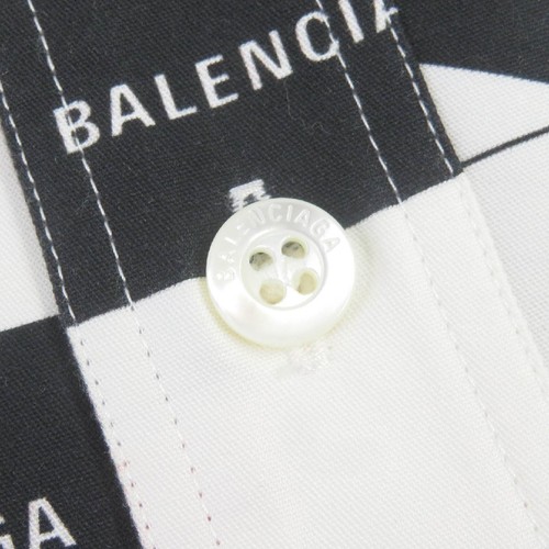 Balenciaga 18SS 556869 Cotton Flag Oversized Short Sleeve Shirt White Size 38 - Picture 4 of 10