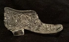 Clear Glass Shoe/Boot Embossed with Daisy Pattern