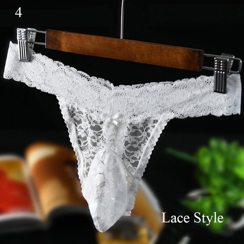 Männer Spitzenhöschen Unterwäsche Sexy Slips Dessous Höschen G-String T-Back 🔥 - Photo 15/24