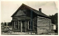 1920 Black Hills South Dakota 1ar Log Cabin roadside RPPC Postcard 25-5905