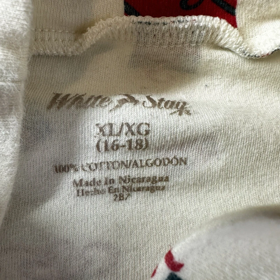 Camisa Patrón Navidad Mujer XL (16-18) Blanco Cuello Tortuga Retro Grandmacore Foto 4 de 4