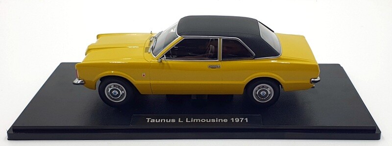 Modèle Réduit 1:18 Ford Taunus L Coupé 1971 Jaune - KK Scale - Neuf Sous Blister