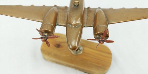 WW2 Brass Trench Art Model Of A Lockheed Hudson Bomber - Picture 8 of 8
