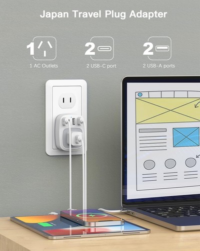 Japan Travel Adapter, AU to Japan Plug Adapter Type a Travel Power Plug for Japa - Picture 4 of 21