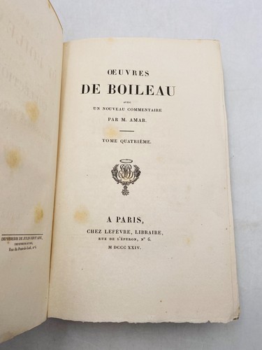 BOILEAU. Oeuvres de Boileau avec un nouveau commentaire par M. Amar. 1824 - Picture 10 of 11