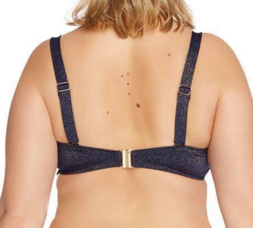 Top de bikini acolchado multidireccional bandeau con aros azul brillante Y O pantalones calzoncillos - Imagen 8 de 16