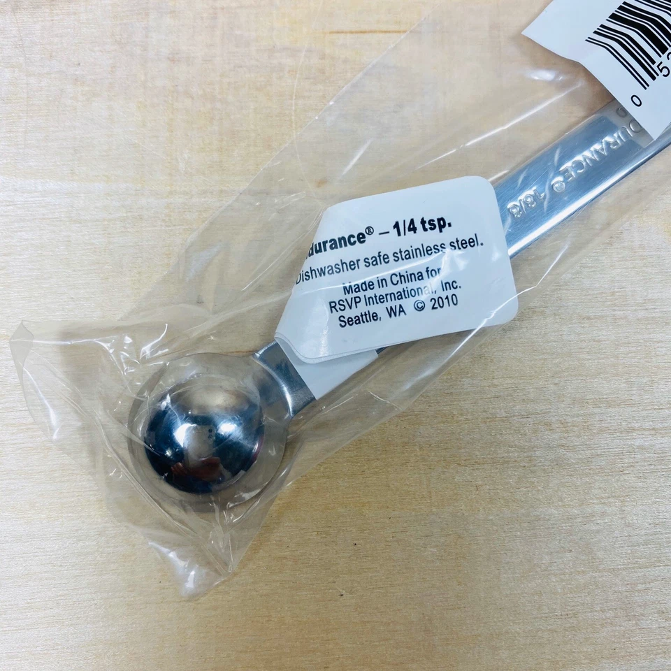 6 Pack - RSVP Endurance 18/8 Stainless Steel 1/4 tsp Teaspoon Measuring Spoon - Image 3 of 4
