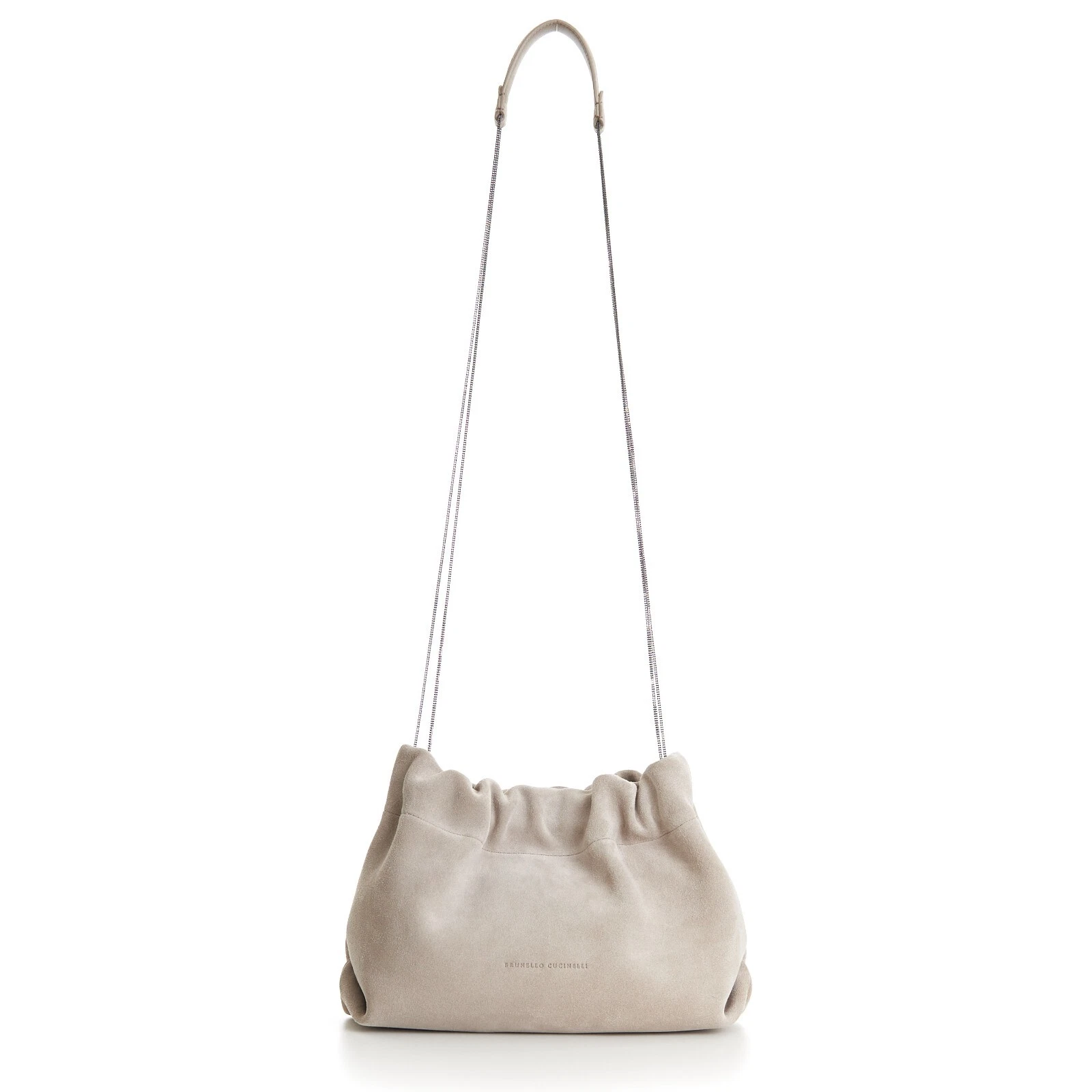 Brunello Cucinelli — BRUNELLO CUCINELLI 2750$ Suede Soft Bag With Precious Chain