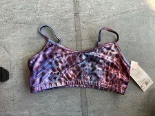 Capezio Purple Leopard Print Adjustable Strap Bra Top - Large Adult