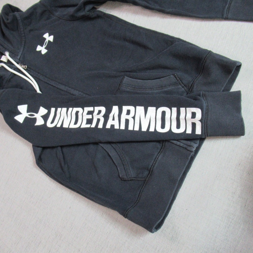 Under Armour Boys Large Black Full Zip Fleece Hoodie Jacket