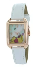 Disney WP1013 Women's Winnie the Pooh Gold Tone MOP Dial Leather Band Watch