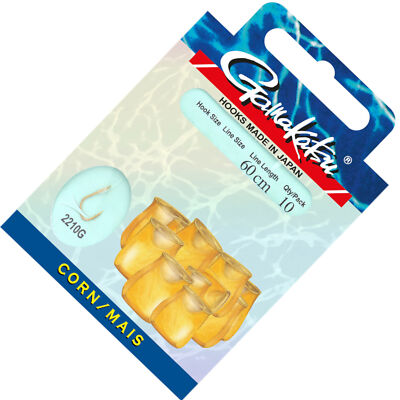 Gamakatsu Corn LS-2210 Haken 60cm - 10 gebundene Maishaken, Angelhaken, Haken