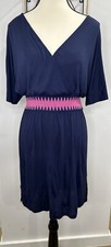LASCANA Womens Dress Blue 34 A-Line V-Neck Lightweight 90s Y2K Casual Look