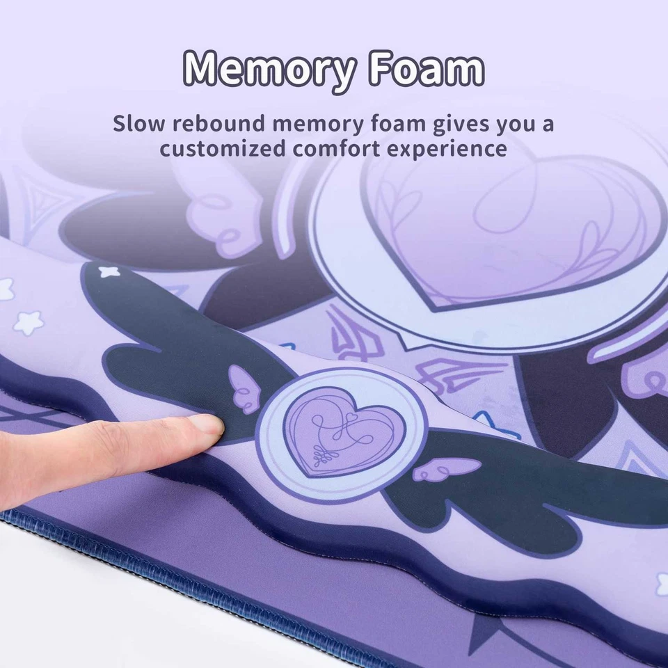 GeekShare Extended Mouse Pad Non-Slip Rubber Wrist Rest Star Wing Dark Purple - Image 3 of 4