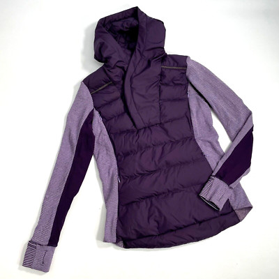 Lululemon Fluff Off Pullover 800 Down Puffer Jacket Zinfandel Purple, S/M (Read)
