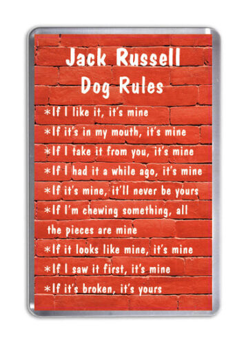 Jack Russell Dog Rules, Funny Dog Fridge Magnet Pet Animal Lover Novelty Gift - Picture 2 of 3