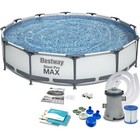BESTWAY 3 in 1 Frame Pool Gartenpool Schwimmbecken mit Filterpumpe 366 x 76 cm