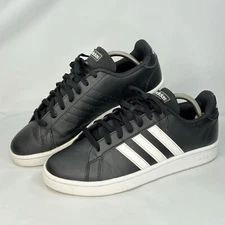 Adidas Grand Court Base Mens 9.5 Sneakers EE7900 Black Throwback