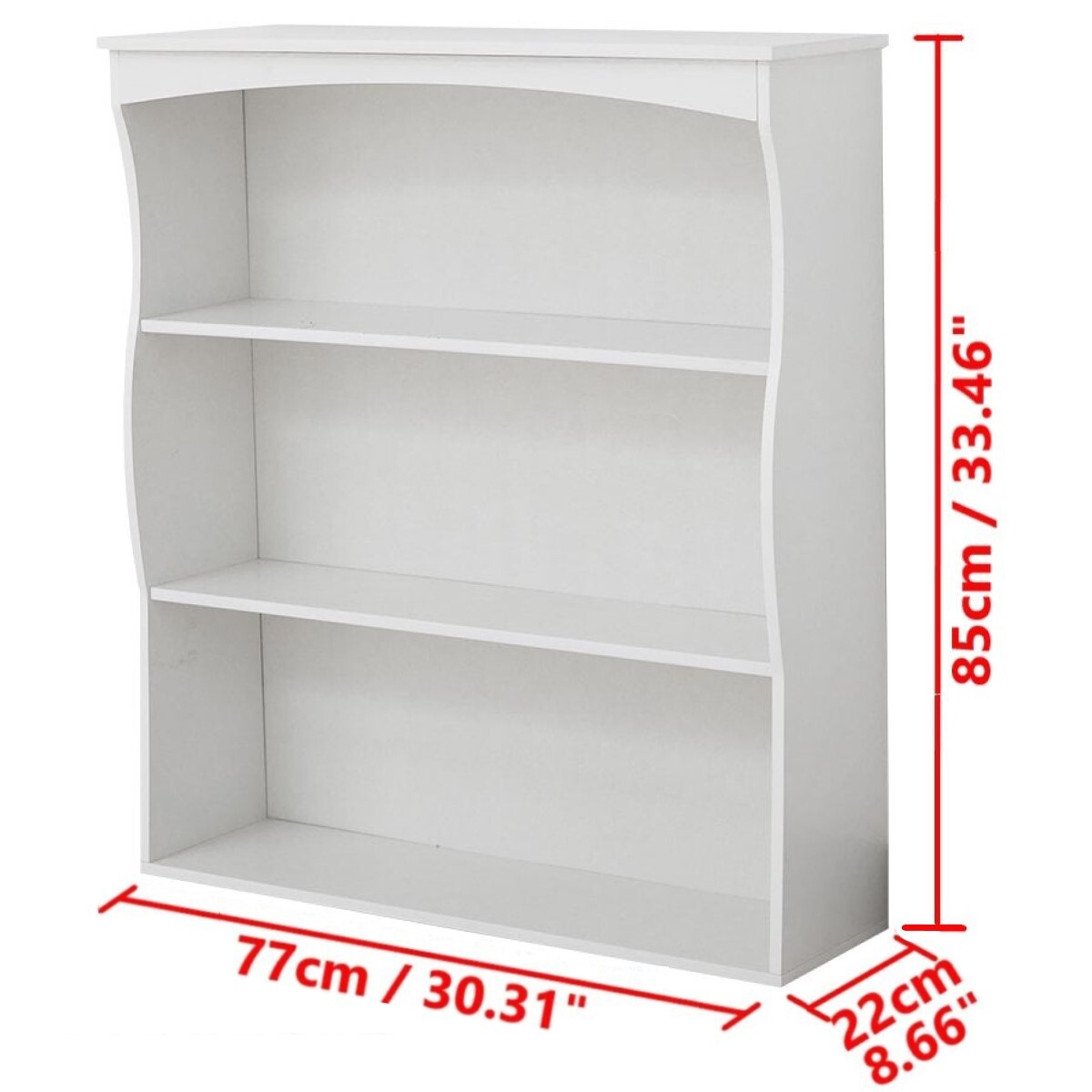 Vintage White Wall Shelf Unit 3 Storage Shelves Kitchen Wooden Display