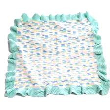 Crocheted Baby Doll Blankets Afghan 31" x 31" Pastels