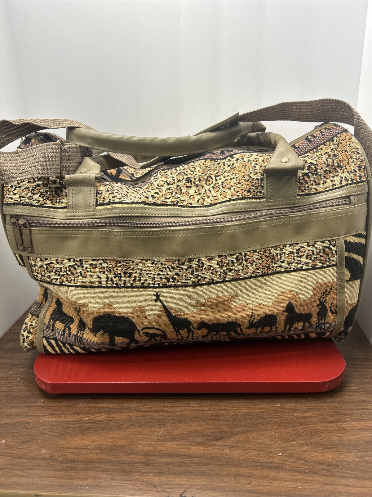 Safari Bag Duffle Bag Carry On Shoulder Strap Leopard Zebra 