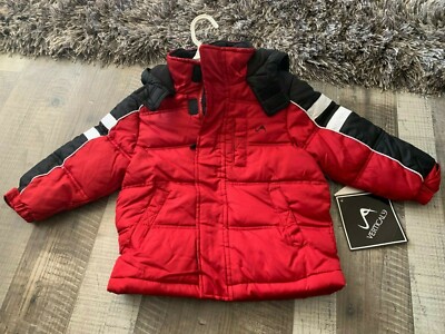 NWT Vertical Boys Red Insulated Puffer Jacket Winter Coat Free