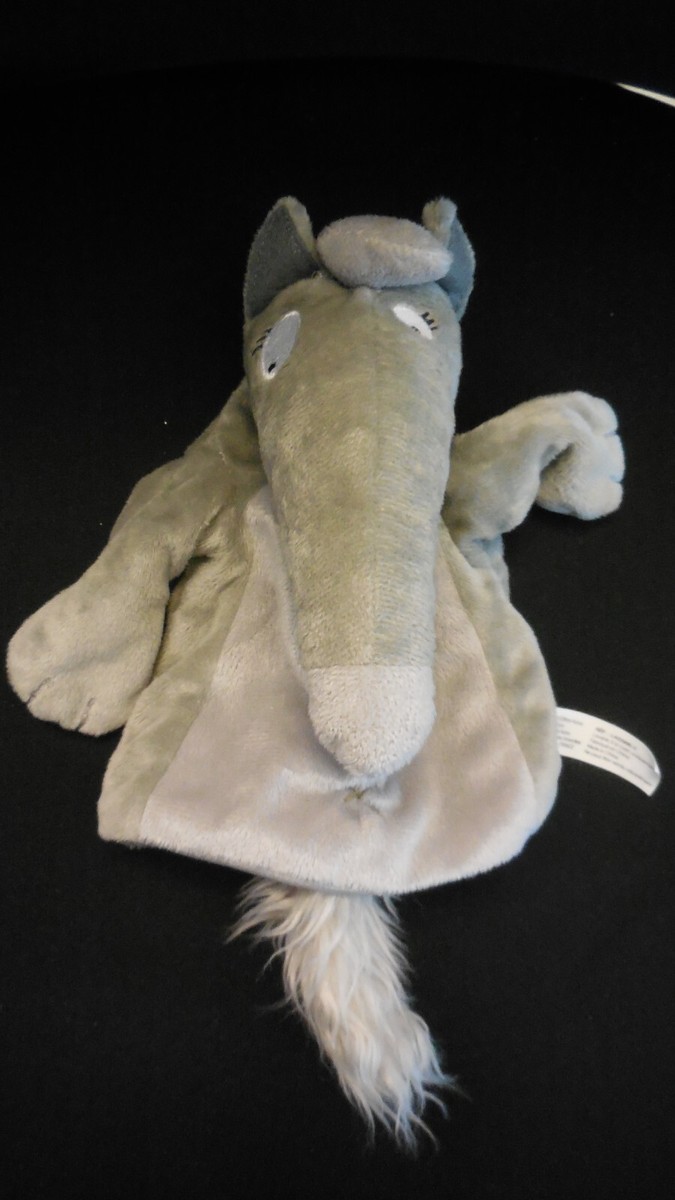 494/ doudou peluche marionnette loup Louve gris AUZOU