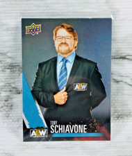 2021 UPPER DECK AEW FIRST EDITION #79 TONY SCHIAVONE (BLUE) BASE SET CARD!