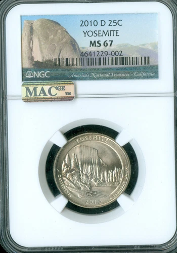 2010 D YOSEMITE PARKS QUARTER NGC MS67 BUSINESS STRIKE MAC SPOTLESS RARE.