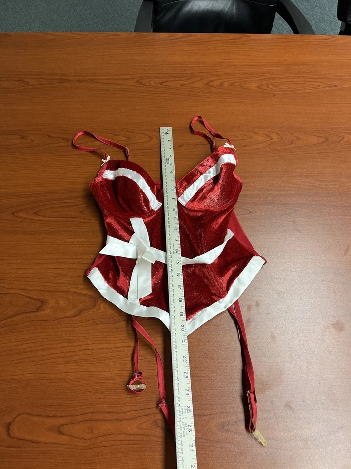 Sexy Corsé de Navidad Rojo Blanco Sexy para Mujer Secret Treasures Lencería Grande 2z Foto 2 de 4