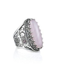 Sterling Silver Filigree Art Gemstone Women Bold Oval Statement Ring