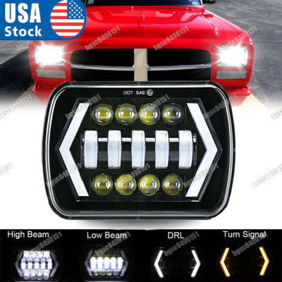 Pair 5x7 7x6 LED Headlights Hi/Lo Beam For Dodge D150 D250 D350 Ram 50 H4 JEEP Pair 5x7 7x6 LED Headlights Hi/Lo Beam For Dodge D150 D250 D350 Ram 50 H4 JEEP