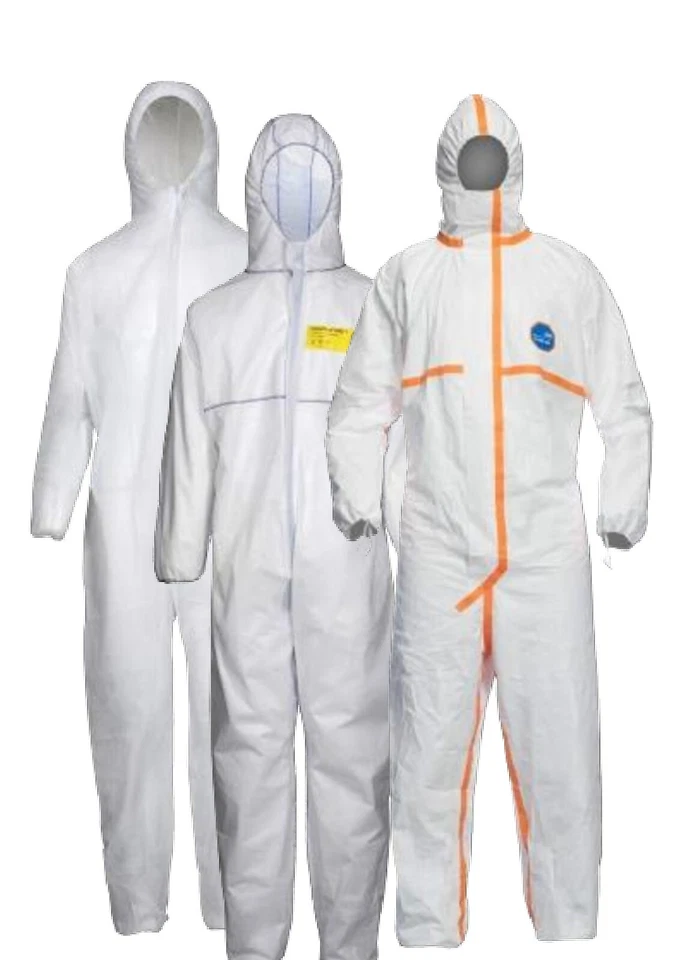 COVERBASE PP SMS OVERALL Einweg Schutzanzug Chemieschutz PSA Kat. 3 Typ 5/6 Asbest weiß