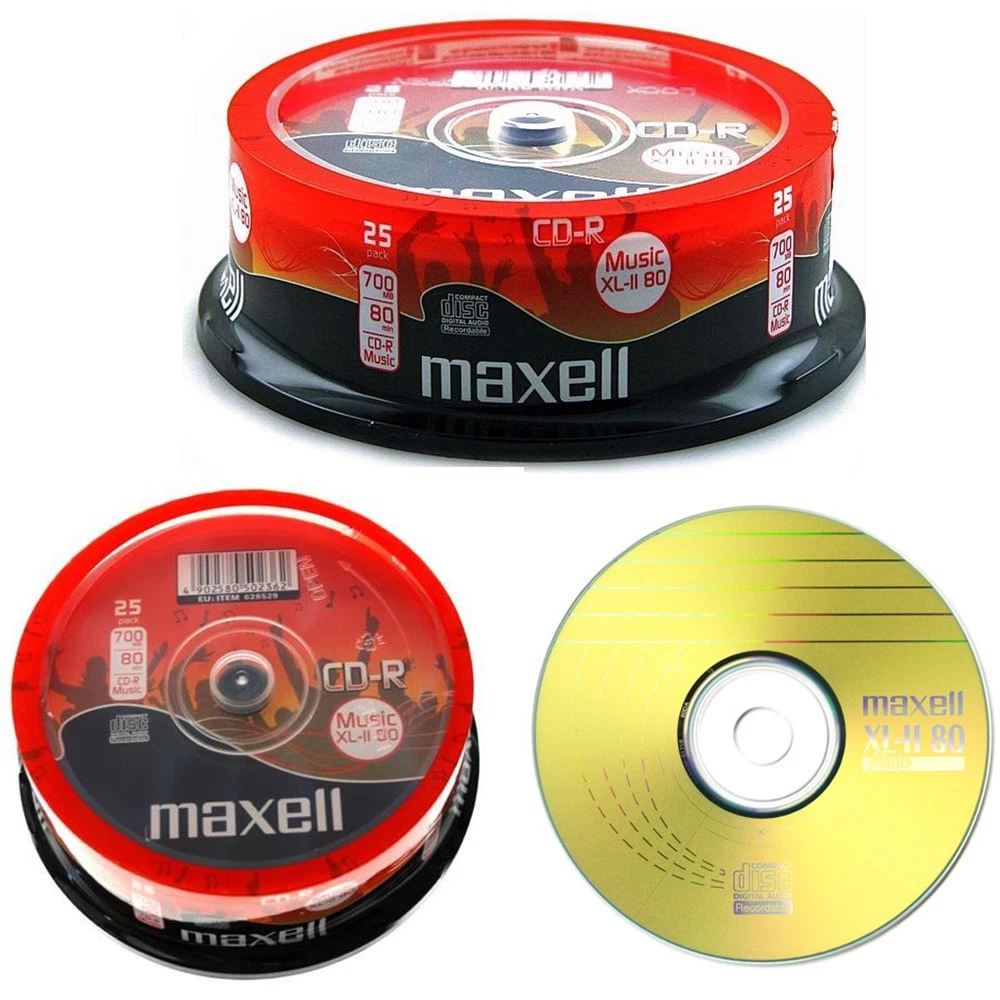 GENUINE MAXELL CD-R 80 MINS XL-II DIGITAL AUDIO RECORDABLE BLANK DISCS 25  PACK